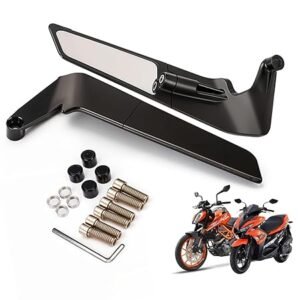 Universal Bike Rear View Side Handle Bar York Mirror | Stealth Convex Glass Mirror For All Motorcycle